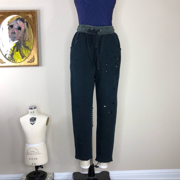 DRIFTER Distressed Ripped Sweats Joggers Raw Hem - Picture 6 of 7